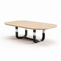 Wooden oval coffee table with metal legs 150 x 80 x 75cm for living room