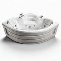 Corner whirlpool hot tub with built-in jets and ergonomic seating 150 x 150 x 70cm