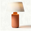 Ceramic table lamp with fabric shade in orange 25 x 25 x 50cm